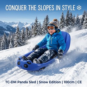 <span class=keywords><strong>Luge</strong></span> à neige pour enfants avec frein de sécurité et corde de remorquage, certifiée CE EN71, en HDPE, capacité 120 kg, <span class=keywords><strong>2</strong></span> <span class=keywords><strong>places</strong></span>, cadeau de Noël familial pour l'hiver - Product Image 1