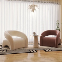 Fauteuil d'appoint moderne et minimaliste en velours floqué, design léger et courbé, pour salon, villa ou maison