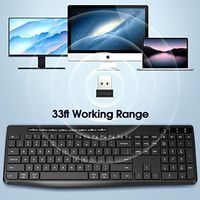 Teclado Inalámbrico Multidispositivo OEM ODM 2.4G, Teclado de PC de Tamaño Completo Dual con 8 Teclas Multimedia, Compatible con PC y Laptop