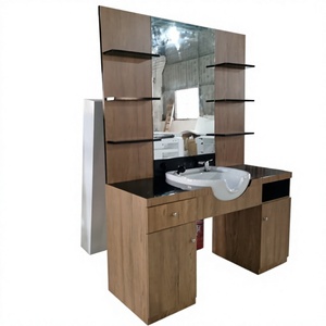 Estación de Barbería Personalizada KISEN, Moderna y Minimalista, con Almacenamiento de Lujo y Espejo LED Inteligente - Product Image 1