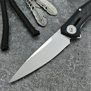 Cuchillo de Bolsillo Plegable de Fibra de Carbono 0707 para Caza, con Hoja de Acero Inoxidable D2 de 3.23 Pulgadas, Herramienta EDC para Camping - Product Image 3