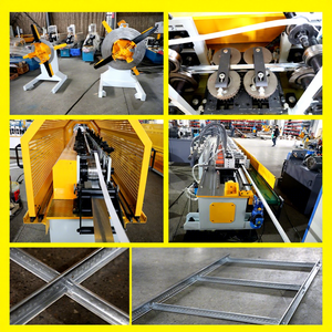 Machine de profilage de rouleaux pour profilés en T Hebei Liming, galvanisée, 24 mm, avec silhouettes lignées noires au centre - Product Image 2