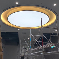 Décoration de plafond en PVC 3D moderne pour la maison intelligente, bureau, intérieur, télécommande, éclairage LED rond, corniche