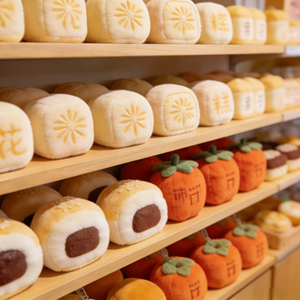Jouets en <span class=keywords><strong>peluche</strong></span> de haute qualité, personnalisés, doux, kawaii, mignons, de style anime, dessin animé, pâtisserie chinoise, kaki, <span class=keywords><strong>mochi</strong></span>, animaux en <span class=keywords><strong>peluche</strong></span> pour enfants - Product Image 1