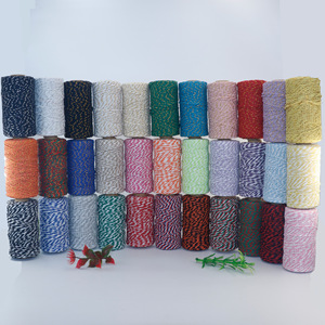 1.5 Mm Gedraaide Gestreepte Dubbele Kleur Katoenen Bakkerstouw 100M Roll Verpakte Bakkers Touwtouw Voor Het Knutselen En Verpakken Van Geschenken - Product Image 2