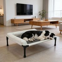 Nouveau lit surélevé en maille respirante et imperméable pour animaux de compagnie, pliable, avec housse amovible et lavable, idéal pour chats de taille moyenne – Collection été, vente flash
