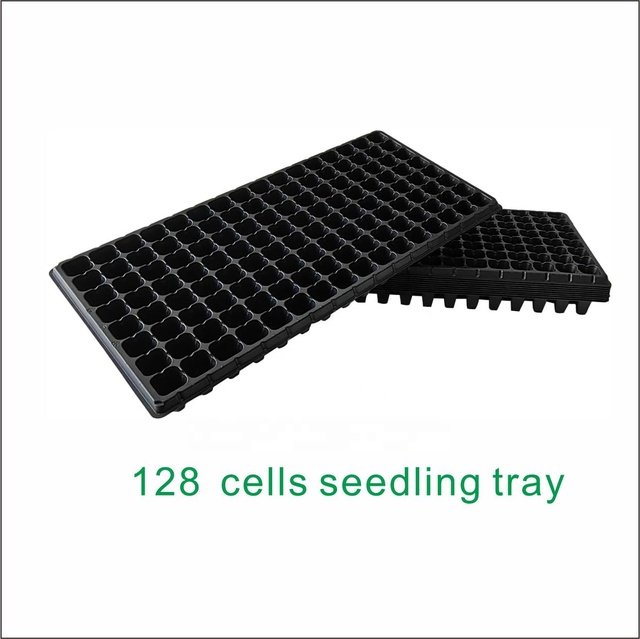 128 Cells 150G Heavy Duty Plastic Seedling Tray Reusable Nursery Plug Tray for Greenhouse Vegetable Flower Growing