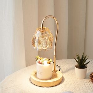 Lampe d'aromathérapie en <span class=keywords><strong>bois</strong></span> massif avec éclairage de nuit électrique Lampe de cire fondante à atmosphère intérieure Source métallique décorative - Product Image 4