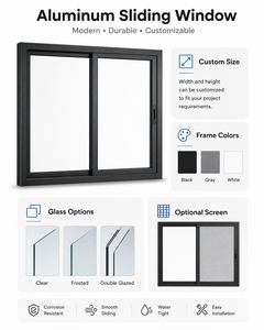 Fenêtre coulissante en alliage d'aluminium triple vitrage insonorisée pour hôtels, résistante aux monsoins (Philippines, Thaïlande, <span class=keywords><strong>Vietnam</strong></span>), style minimaliste - Product Image 4