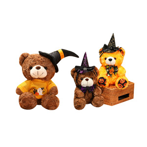 Halloween Witch Hat <strong>Teddy</strong> Bear Plush Toy <strong>Pumpkin</strong> Festival Decor Gift Halloween Bow Tie Stuffed Animal Cute Bear Plush Doll - Product Image 2