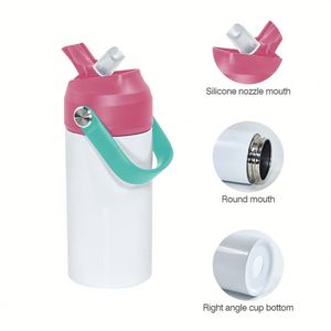 Nouvel Arrivage – Gourde Isotherme Enfant 350 ml en Acier Inoxydable 304 à Double Paroi, Anti-Fuite, Sans BPA, Personnalisable par Sublimation, avec Couvercle Rabattable et Poignée - Product Image 2
