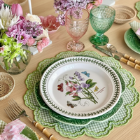 Set de table écologique réutilisable et personnalisable en gingham brodé à la main, style campagne française, festonné, pour la maison et les mariages