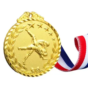 Manufacturer wrestling tournament Medal Die Cast race gold Metal Sports Medal 3D Activity And Awards Medal With Ribbon