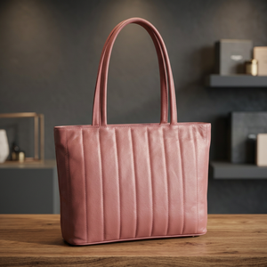 Sac à main de bureau pour femmes BS International, design haut de gamme, cuir véritable de haute qualité, fermeture éclair imperméable, deux sangles, 3L+ - Product Image 3