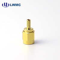 Adaptador Coaxial de Alta Precisión RF SMA Macho Crimp para Cable RG316, Contacto de Latón para Estación Base de Microondas, Fácil Desmontaje