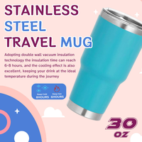 Offre Spéciale : Tasse de Voyage Isotherme en Acier Inoxydable à Double Paroi de 30 oz avec Logo Personnalisé et Couvercle, Idéale pour les Fêtes