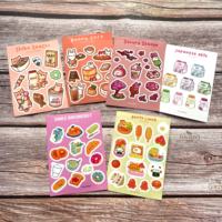 Hojas adhesivas impermeables con logotipo personalizado, diseño de dibujos animados, hojas adhesivas decorativas de vinilo cortadas con Beso, hoja adhesiva autoadhesiva