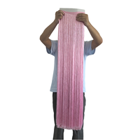 Frange en tissu de haute qualité, 100 cm (40 pouces), rose, longue, brillante, fine, en soie polyester, épaisse, pour la décoration de robes