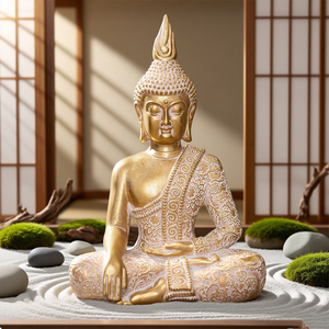 Decorazione per lo studio della casa di Buddha cinese Witt statuetta di Buddha di lusso con luce di Buddha con decorazione artigianale regalo di inaugurazione della casa - Product Image 2