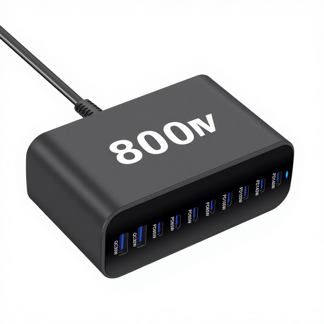 Multi-ports Fast Phone Charger 800W Multi 10 Ports 2 USB a 8 PD Type C Travel Charger 100W Desktop Charging Station for iPhone