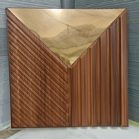 Panel de Pared 3D de PVC con Efecto Madera Espejo, 500x500mm, Impermeable, Antimoho, Ecológico, Revestimiento de Pared Interior