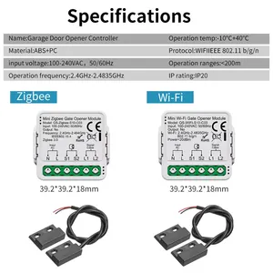 Module de commande intelligent pour ouvre-porte de garage WiFi ZigBee 3.0 avec minuterie, contrôle à distance via l'application Smart Life, compatible Alexa <span class=keywords><strong>et</strong></span> Google - Product Image 5