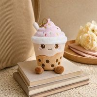 Porte-clés en peluche Boba Thé au lait mignon, doux et moelleux, breloque sac thé aux bulles, jouets en peluche personnalisés, fabricant OEM ODM, cadeau d'entreprise