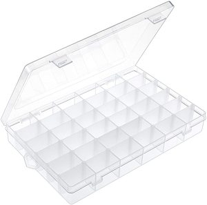 36 Grid Storage Box Plastic Single Compartment Size Adjustable Jewelry Organizer Container Case Organizer Boxes Dropship