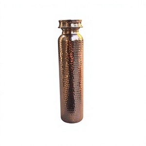 Botella de cobre con textura martillada, certificada, libre de BPA, para beber, para adultos, para uso en casa, oficina, viajes, botella de agua. - Product Image 1