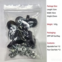 Niveau de réglage réglable de haute qualité, toutes tailles, avec vis M6 1/4-20, surface galvanisée, pied en plastique PP et métal pour armoire