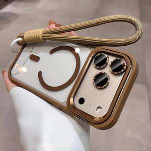 Support d'objectif métallique compatible avec l'étui de téléphone iPhone 17, magnétique transparent en acrylique avec cordon, coque rigide pour iPhone 16 - Product Image 5