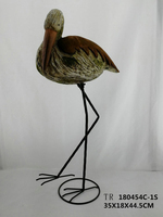 Patung Burung Egret Resin Lukis Tangan Buatan Tangan untuk Luar Ruangan, Ornamen Taman Bermotif Hewan, Karya Dekoratif