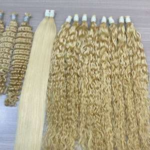 Extensions de cheveux humains blonds 613 en vrac pour le marché européen et russe, cheveux bouclés naturels, 100 % cuticules alignées, fournisseur de cheveux vietnamiens - Product Image 4
