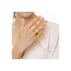 Anillo de Moda Chapado en Oro de 22 Quilates Estilo Antep (3516) Ajustable con Incrustaciones y Superficie Brillante, Estilo Moderno - Product Image 2