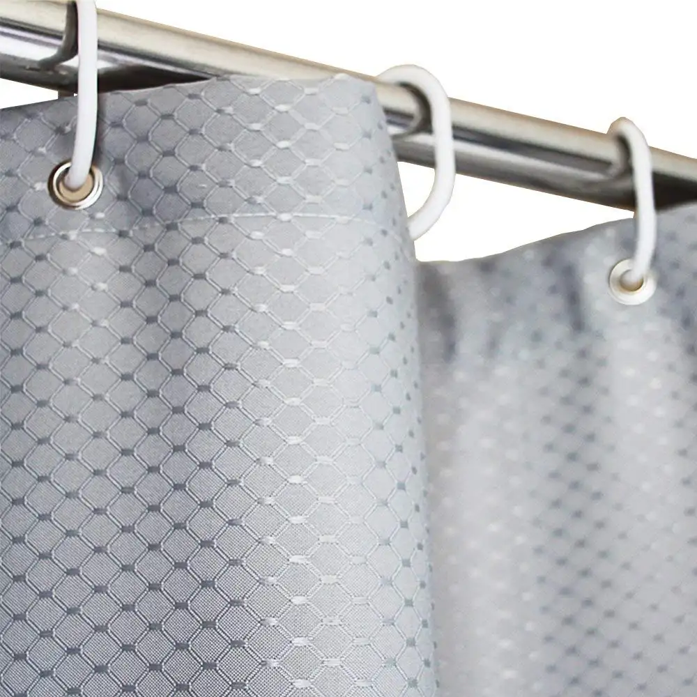 Solid jacquard polyester fabric shower curtains