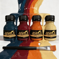 Kit de bricolage pour la création de objets en résine coulée |   60 ml Pigment de peinture fluide 4 couleurs, Scellant de finition époxy et Résine pour la création d'œuvres d'art en résine sur le thème des coquillages de plage et des vagues océaniques