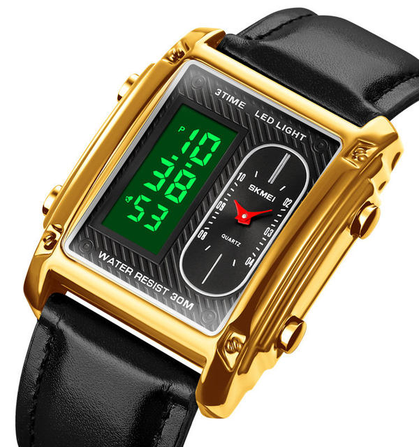 Skmei 1868 New Arrival 3ATM Waterproof Wholesale Digital Unique Men Chrono Relogio Fashion Electronic Steel Leather Watches