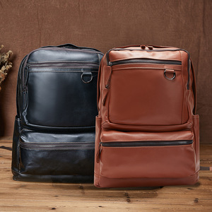 From My Home Genuine Leather <b>Backpack</b> Black 16-Inch Laptop Capacity Business Travel Casual Men's <b>Backpack</b> - Product Image 2