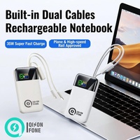 Batterie externe de voyage mini 35W GaN Tech 10000mAh avec logo personnalisé, câbles Type-C rétractables intégrés et écran numérique – Vente en gros