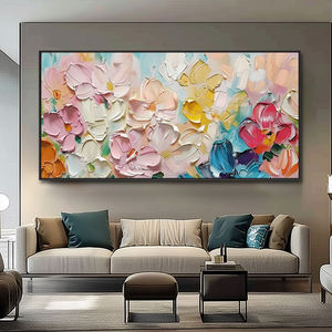 Dipinto a Mano su Tela in Stile Moderno, Arte Murale Decorativa 3D Testurizzata con Cornice, <span class=keywords><strong>Quadri</strong></span> di Fiori per Soggiorno e <span class=keywords><strong>Sala</strong></span> - Product Image 3