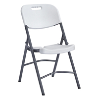 Chaises pliantes en plastique HDPE blanc, robustes, capacité de charge de 650 lb, empilables, portables, pour réunions, fêtes, location, événements