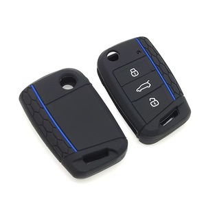 Funda de Silicona para Llave de Coche VW <span class=keywords><strong>Golf</strong></span> de 3 Botones, Touran, <span class=keywords><strong>Sportvan</strong></span>, Soporte Plegable para Llaves - Product Image 4