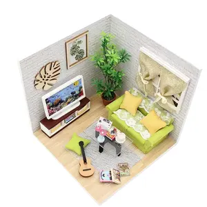 Diy Scale Wooden Dollhouse Miniatures Furniture Wholesale Doll House For Kids House Furniture Diy Miniature