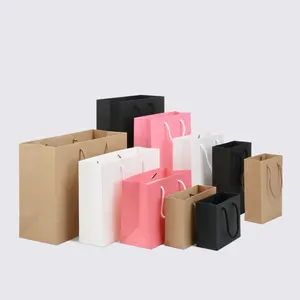 Etiqueta personalizada barato tote shopping papel saco sacos de papel kraft alta qualidade