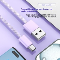 Câble de données tressé Type-C couleur macaron 2m pour iPhone/Android, charge rapide, vente en gros
