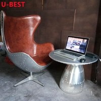 Table basse industrielle U-BEST en aluminium, style aviateur, petite table d'appoint en métal champignon, table de bar KTV