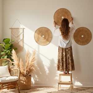 Bamboo <b>Wall</b> Art <b>Boho</b> Home Decor Handmade <b>Wall</b> <b>Hanging</b> Gift New Year Decoration OEM Supplier Vietnam Factory - Product Image 4