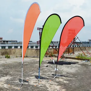 Banderas de plumas de playa personalizadas, publicidad al aire libre, Impresión de Banner con poste y Base, fabricante en oferta