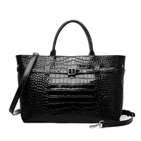 Sac fourre-tout en cuir de vachette à motif crocodile pour femme, grande capacité, haute qualité, sac à bandoulière, vente en gros personnalisée, nouvelle collection 2026