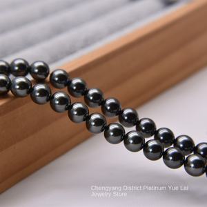 Perles de verre Collier en verre de cristal Trou droit <span class=keywords><strong>Perle</strong></span> noire Perles noires en vrac Imitation <span class=keywords><strong>perle</strong></span> Pendentif Accessoire - Product Image 6